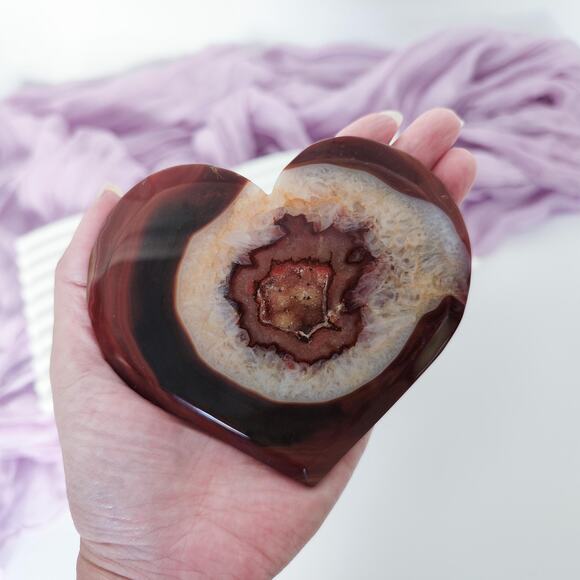 Druzy Carnelian Heart Crystal Carving Strength Crystals - Picture 7 of 7